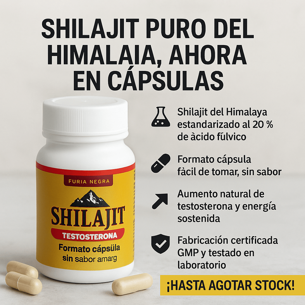 🖤 Shilajit Furia Negra – La potencia ancestral en cápsulas