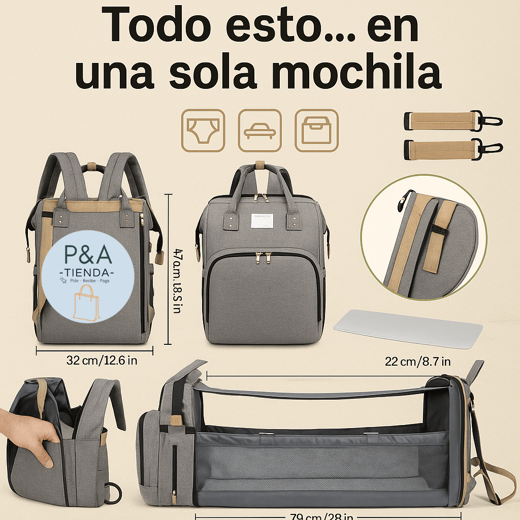🎒 Mochila Bebé 3 en 1 👶💼🛏️